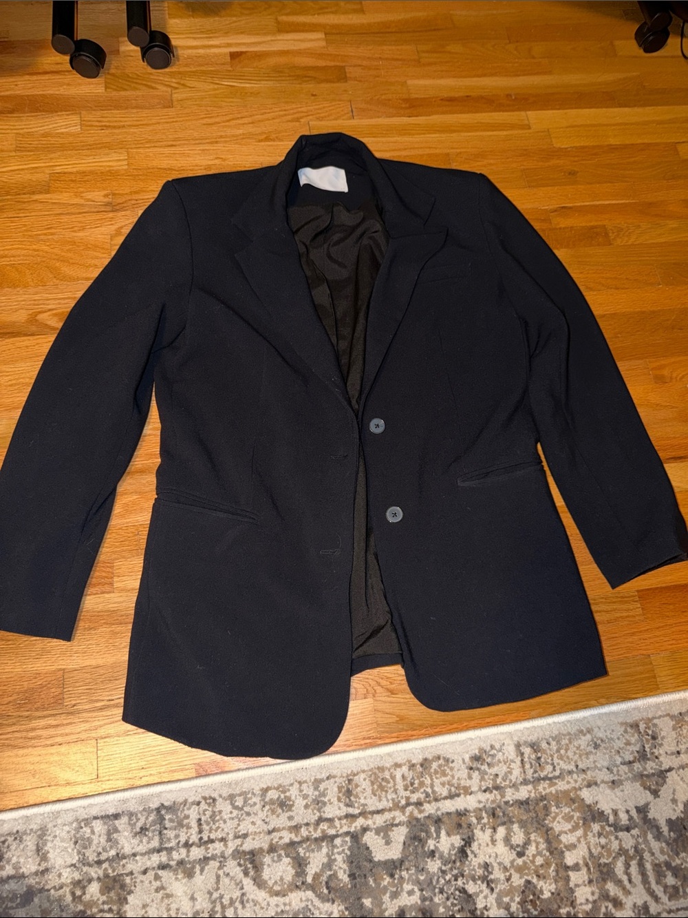 OAK + FORT Oversized Black Single-Breasted Blazer
